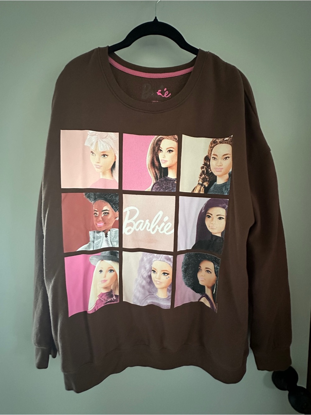 Barbie Brown Sweatshirt with Pink and Cream Graphic Panels